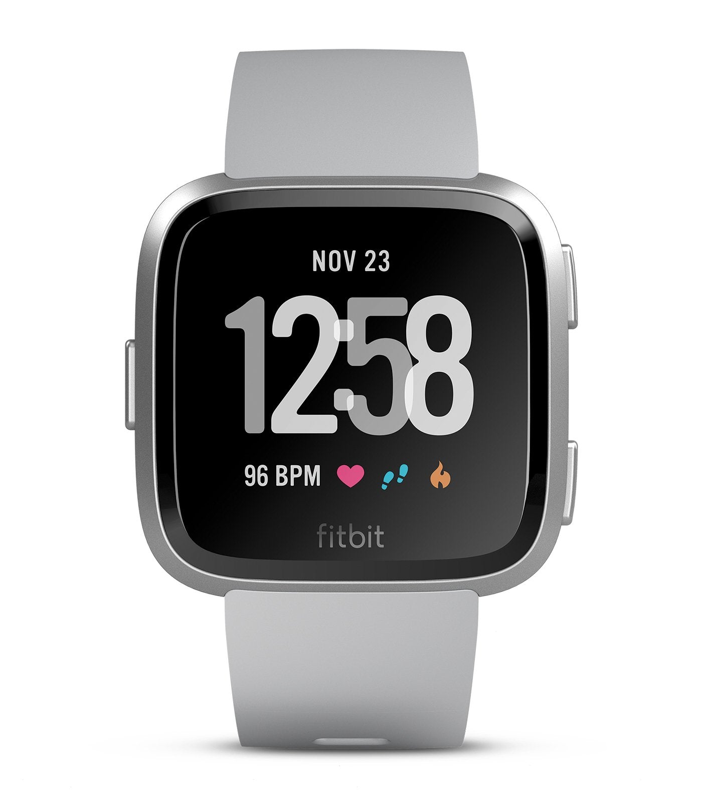 fitbit versa grey with silver aluminium