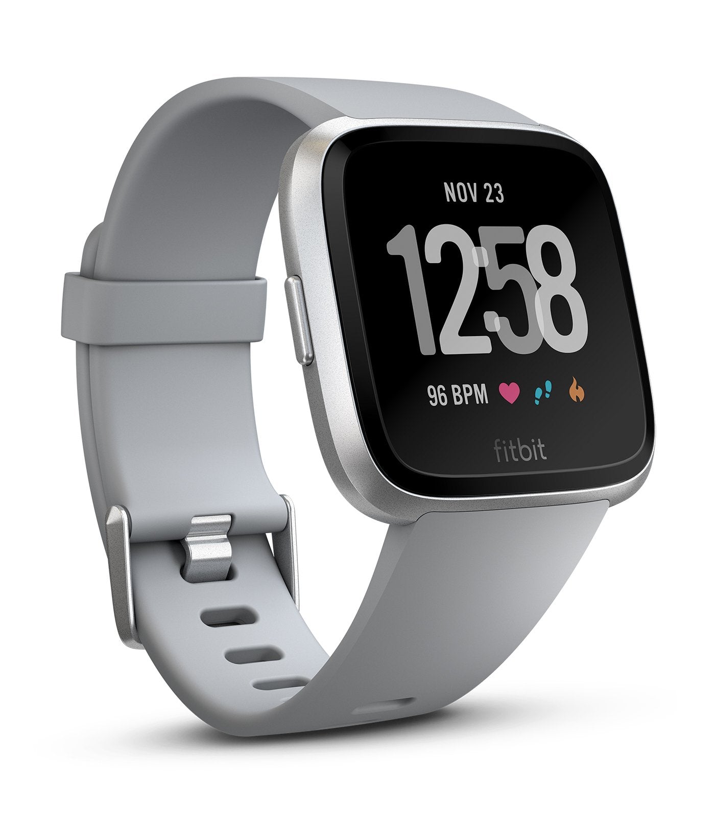 fitbit versa grey with silver aluminium