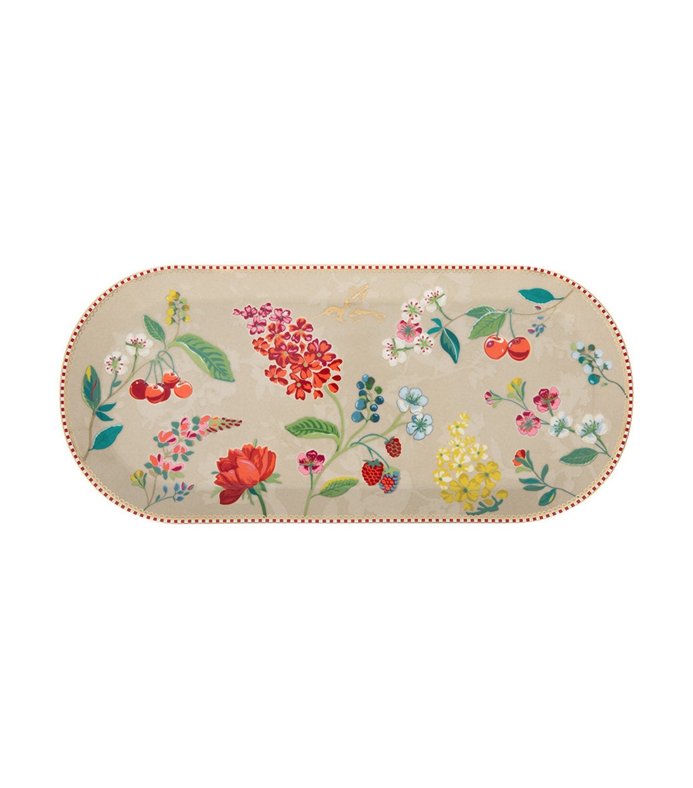 pip studio hummingbirds khaki cake tray