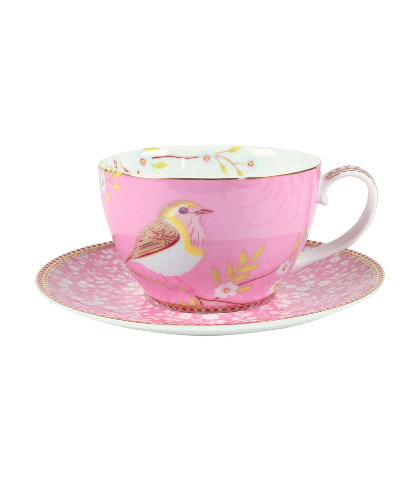 pip studio early bird pink cappuccino cup & saucer