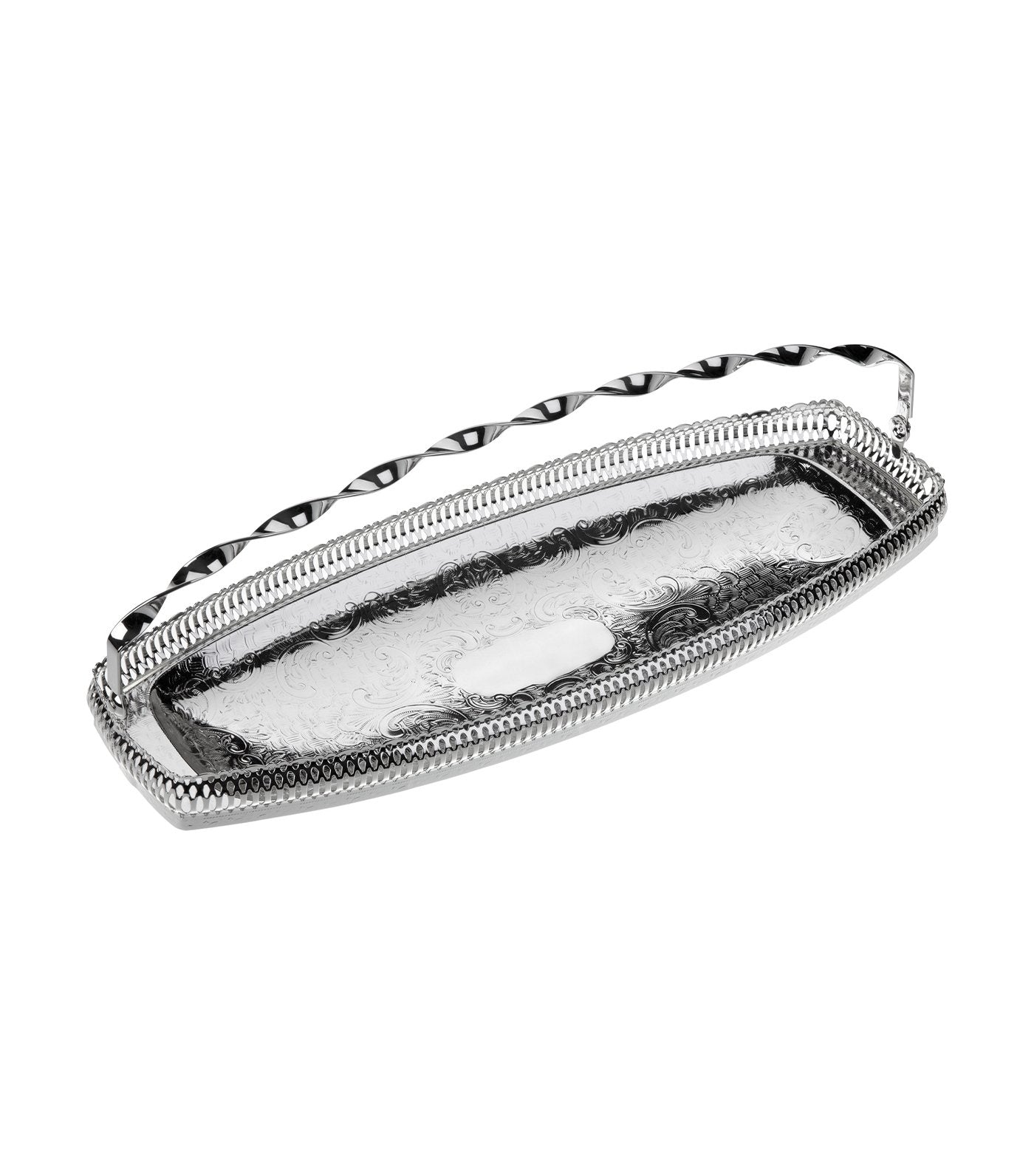 queen anne gallery sandwich tray with side handles ( 43.5 cm x 15cm)
