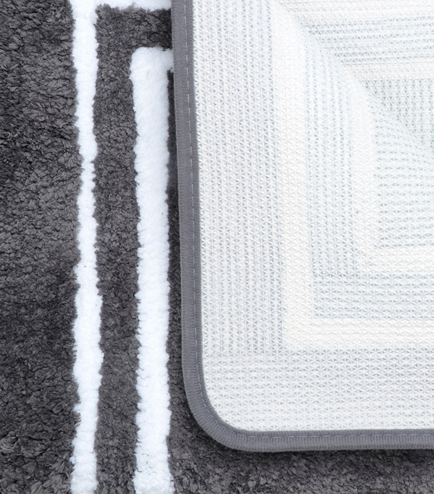 rustans home three-piece gray bathroom rug and mat, contour lid and cover set
