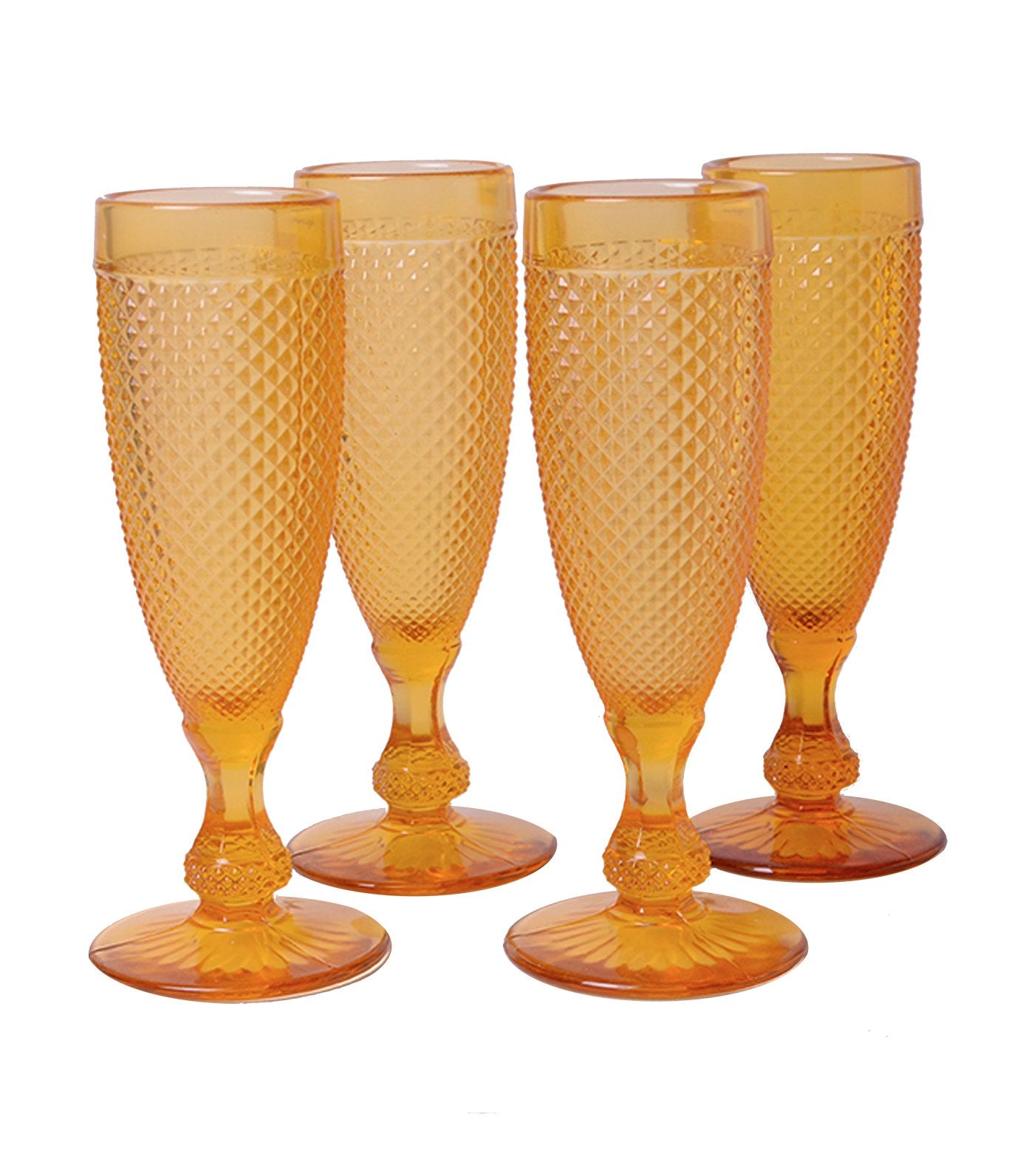 vista alegre bicos ambar set with 4 flutes.
