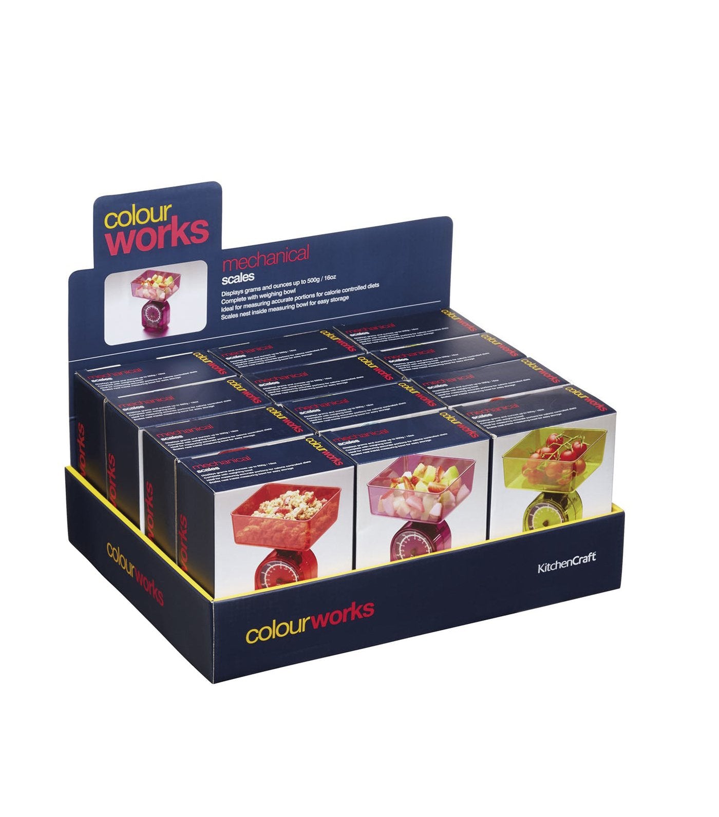 kitchencraft colourworks assorted 12-piece mechanical diet scale