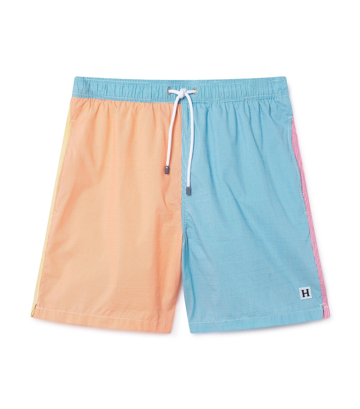 hackett color block striped swim shorts
