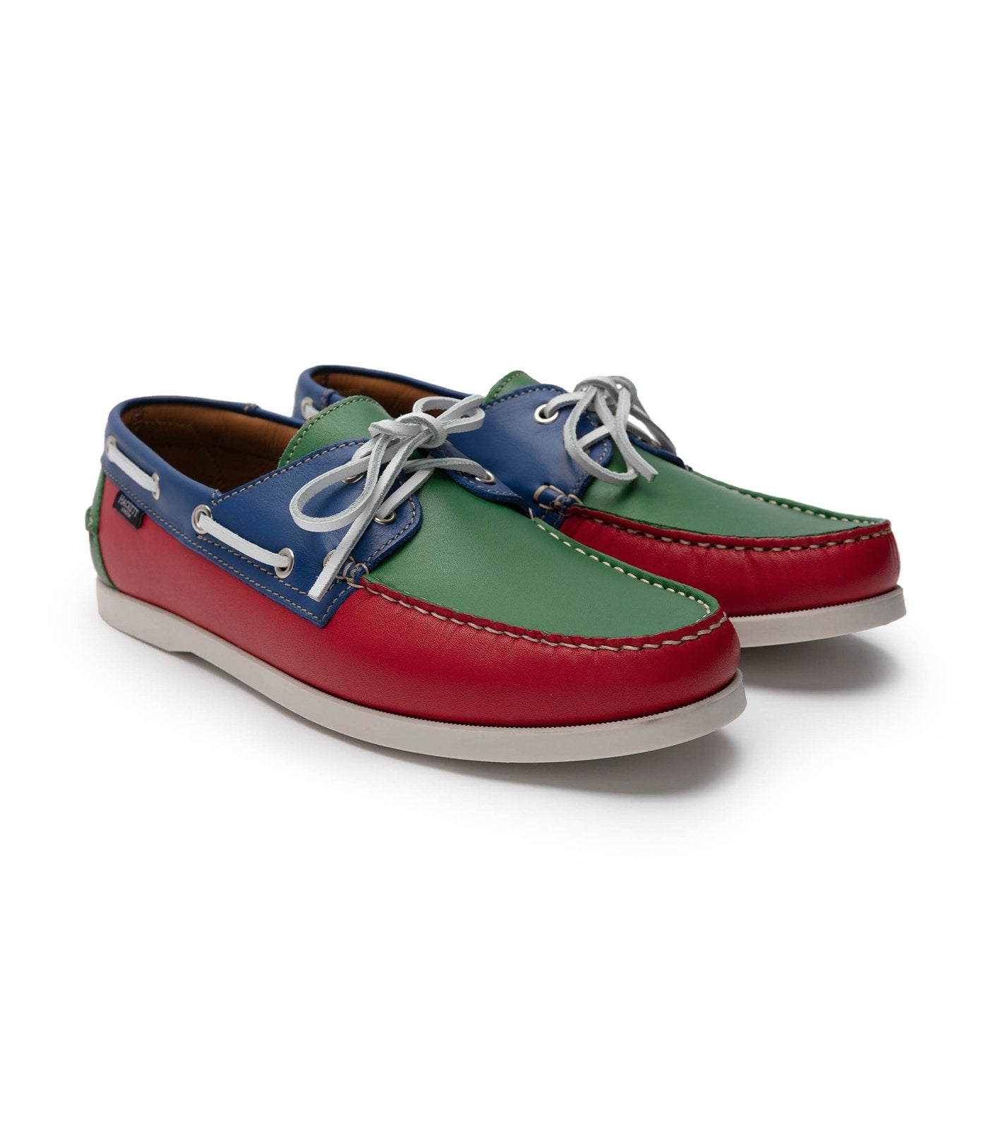 hackett multi-colored leather boat shoes