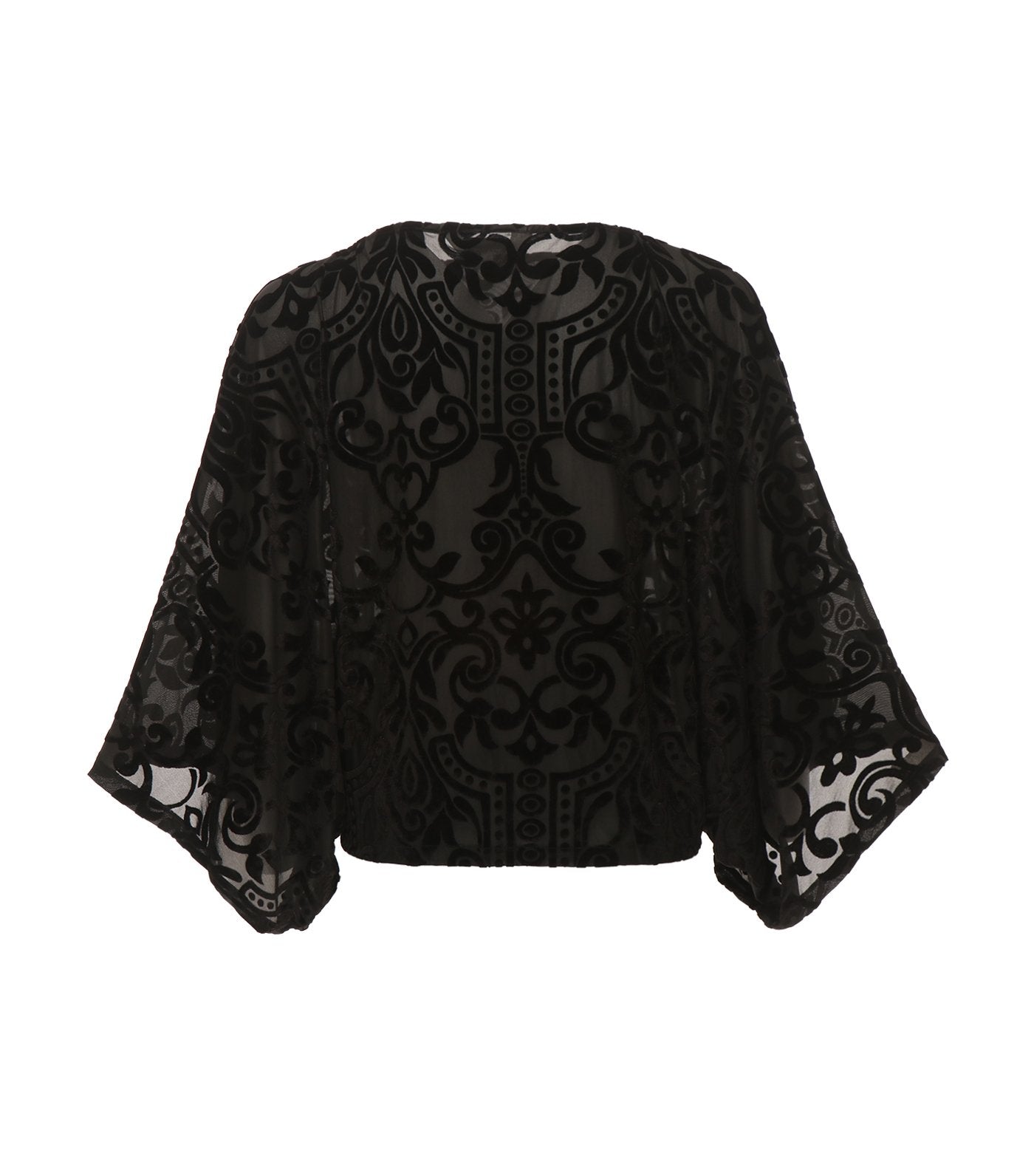 criselda jocel loose angel sleeve velvet top black