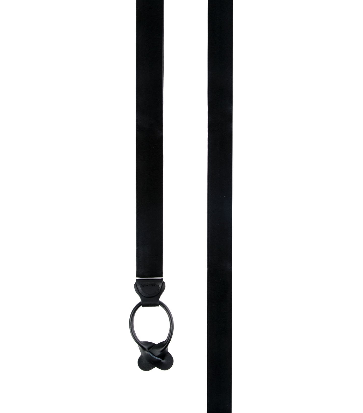 the tie bar solid satin loop suspenders black