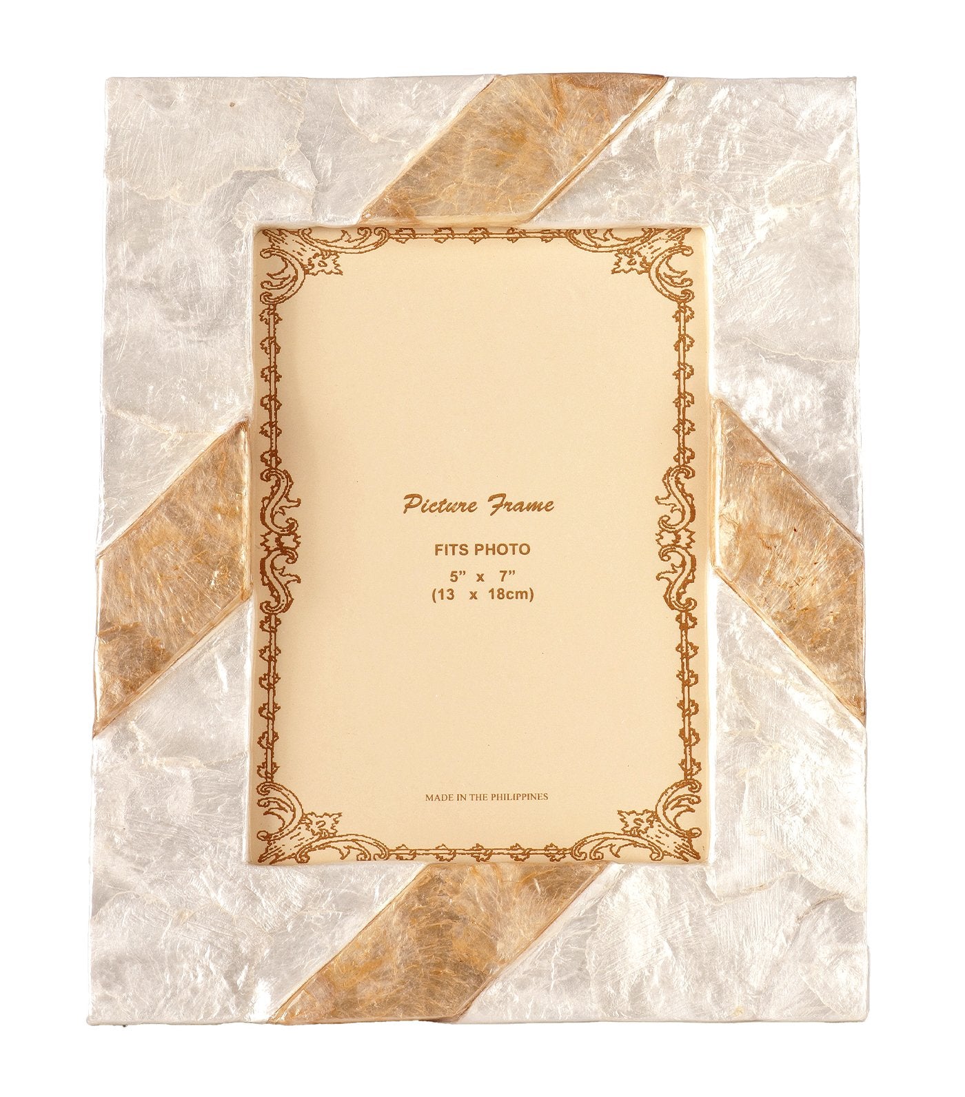 rustan's filipiniana our very own 4 x 6 capiz picture frame with brown accent
