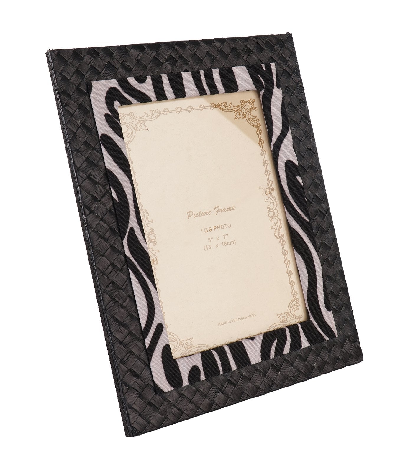 rustan's filipiniana our very own 5 x 7 black banig zebra picture frame