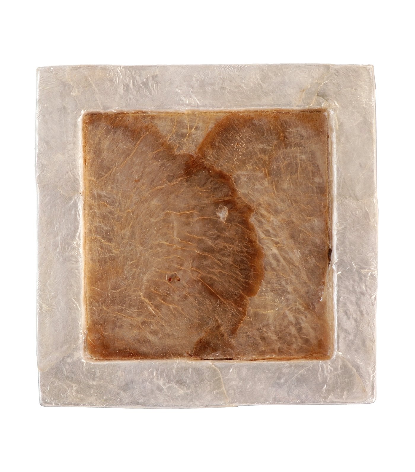 rustan's filipiniana our very own capiz six-piece coaster set with brown accent