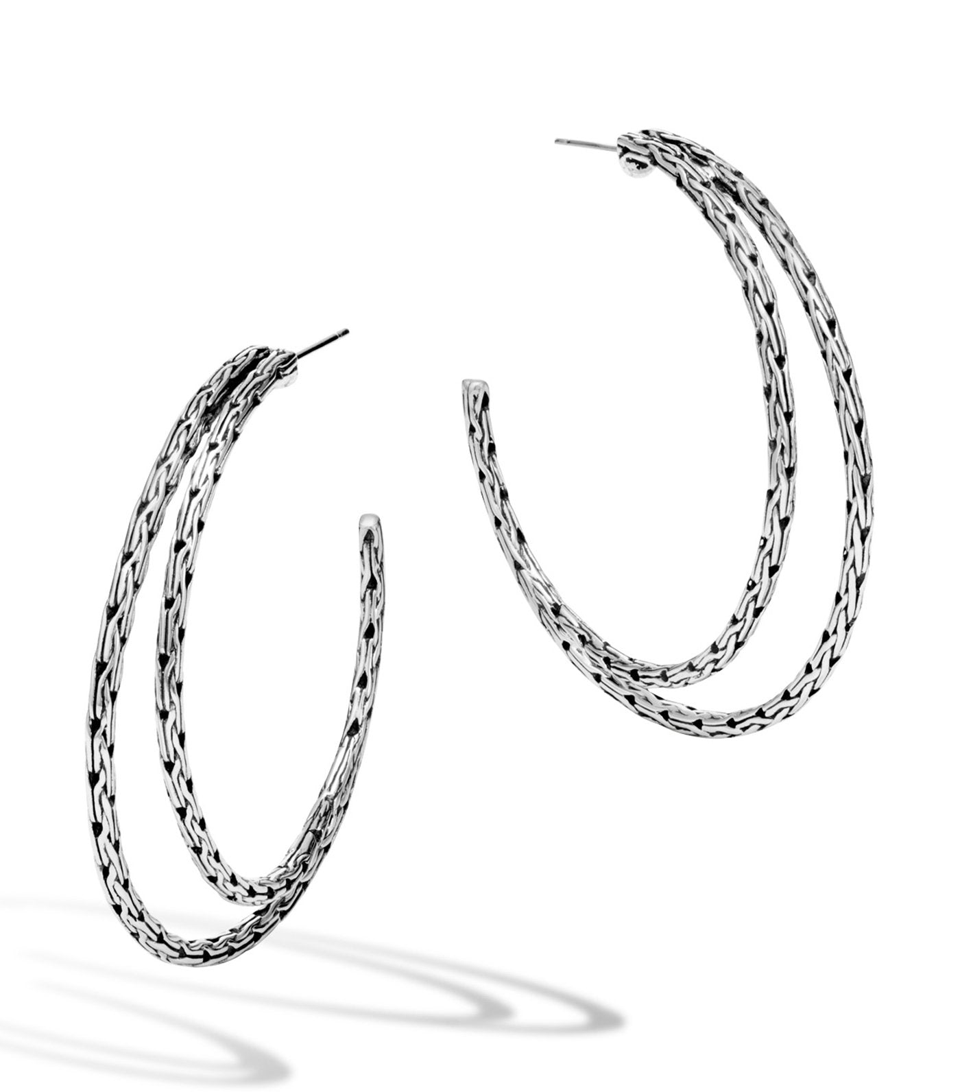 john hardy classic chain silver medium hoop earrings