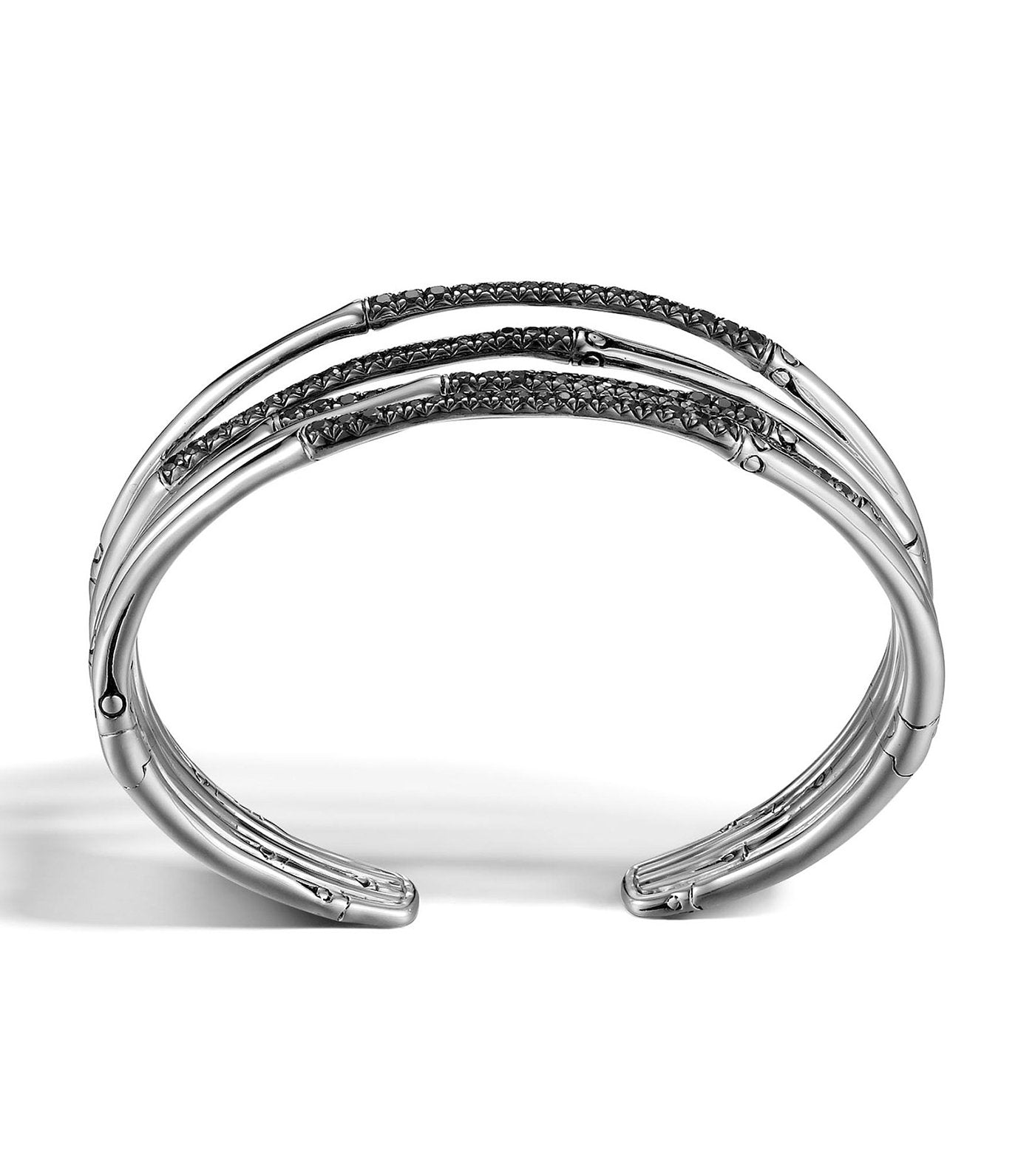 john hardy bamboo silver lava narrow flex cuff with black sapphire