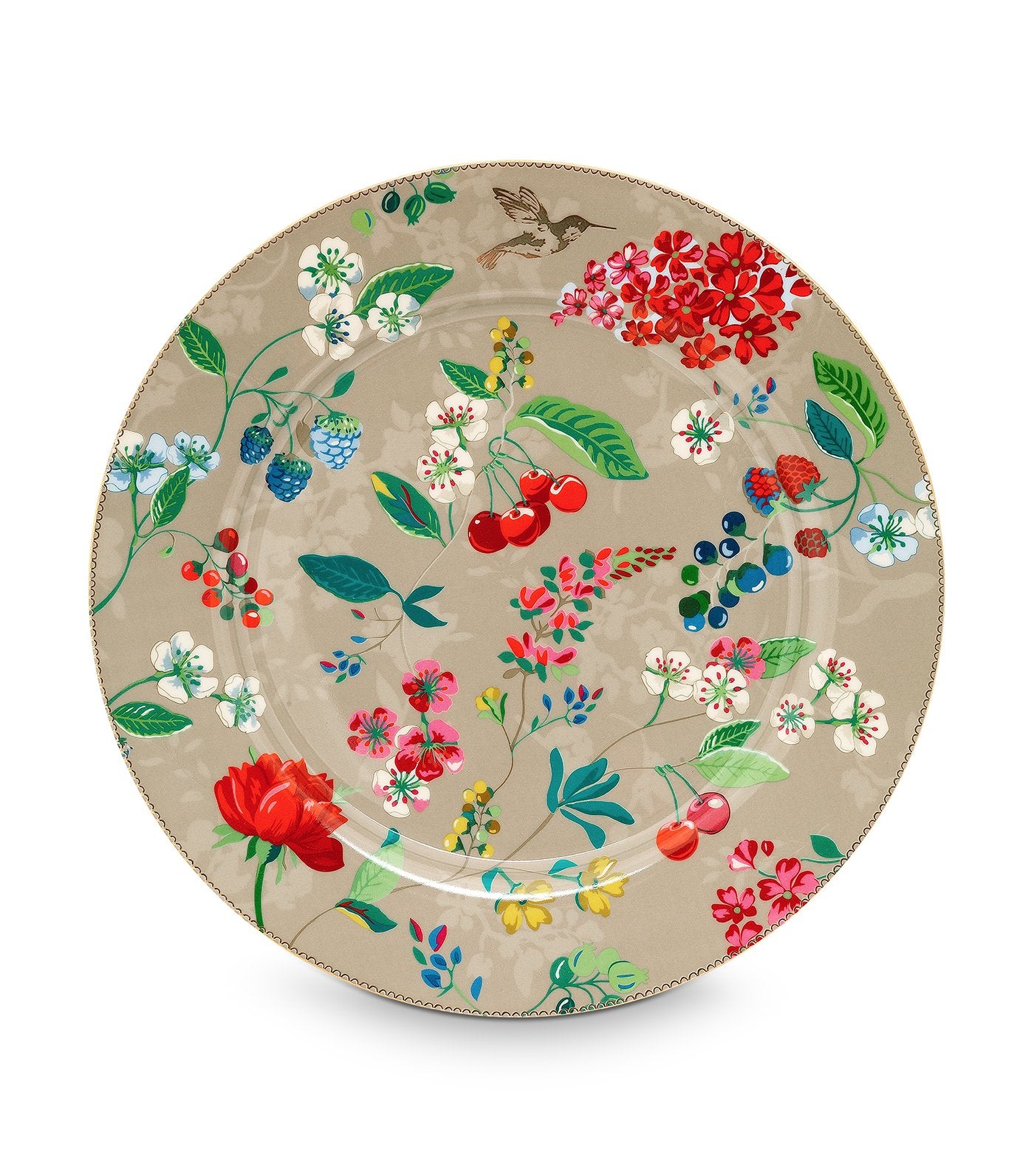 pip studio hummingbirds khaki plate-32 cm