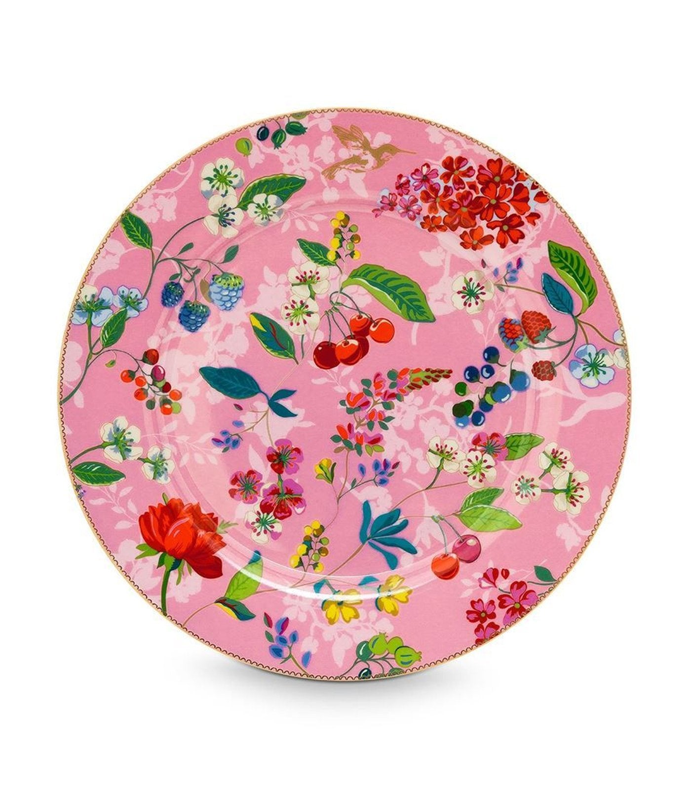 pip studio hummingbirds pink plate - 32 cm