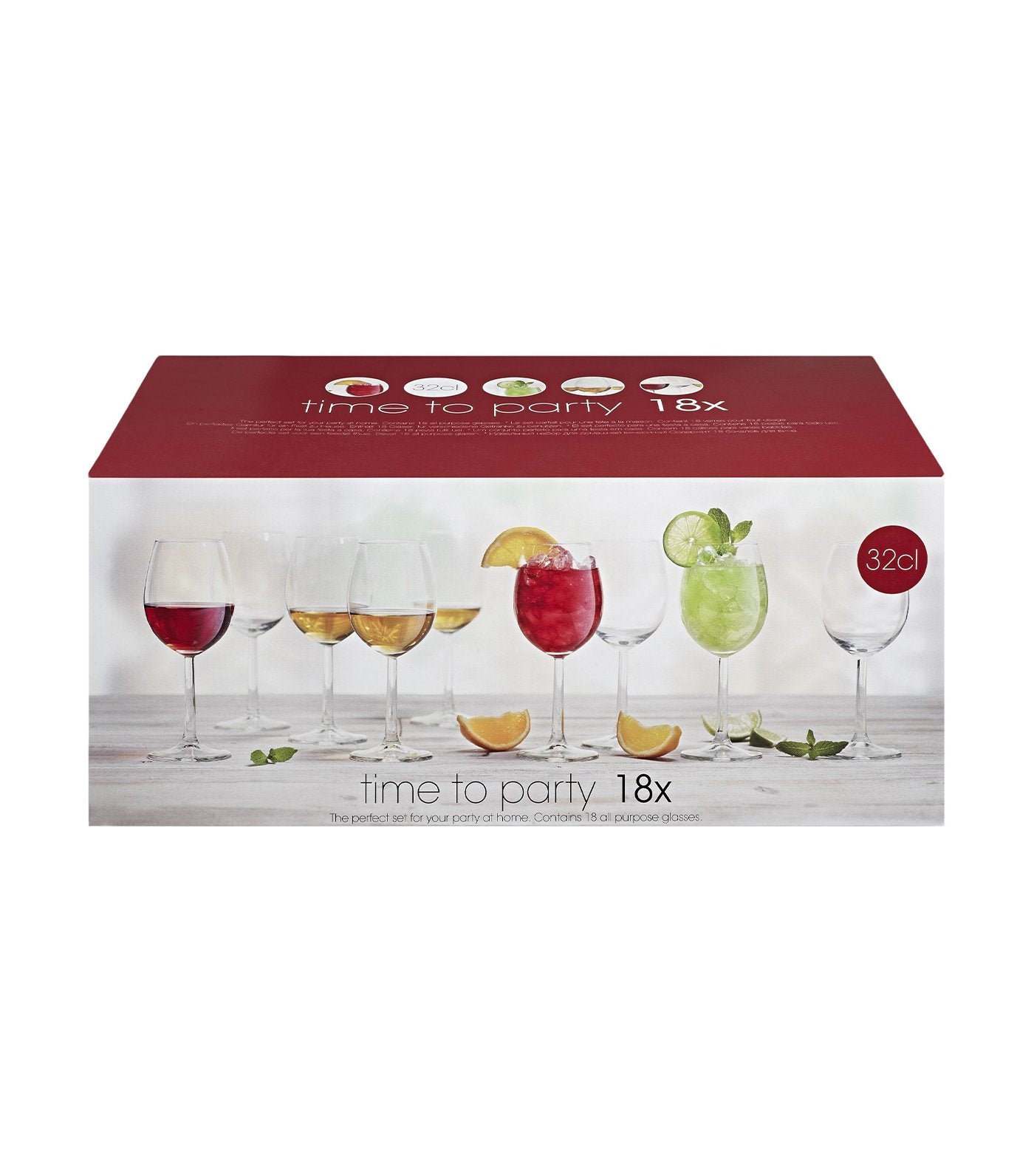 royal leerdam time to party 18-piece wine glass set