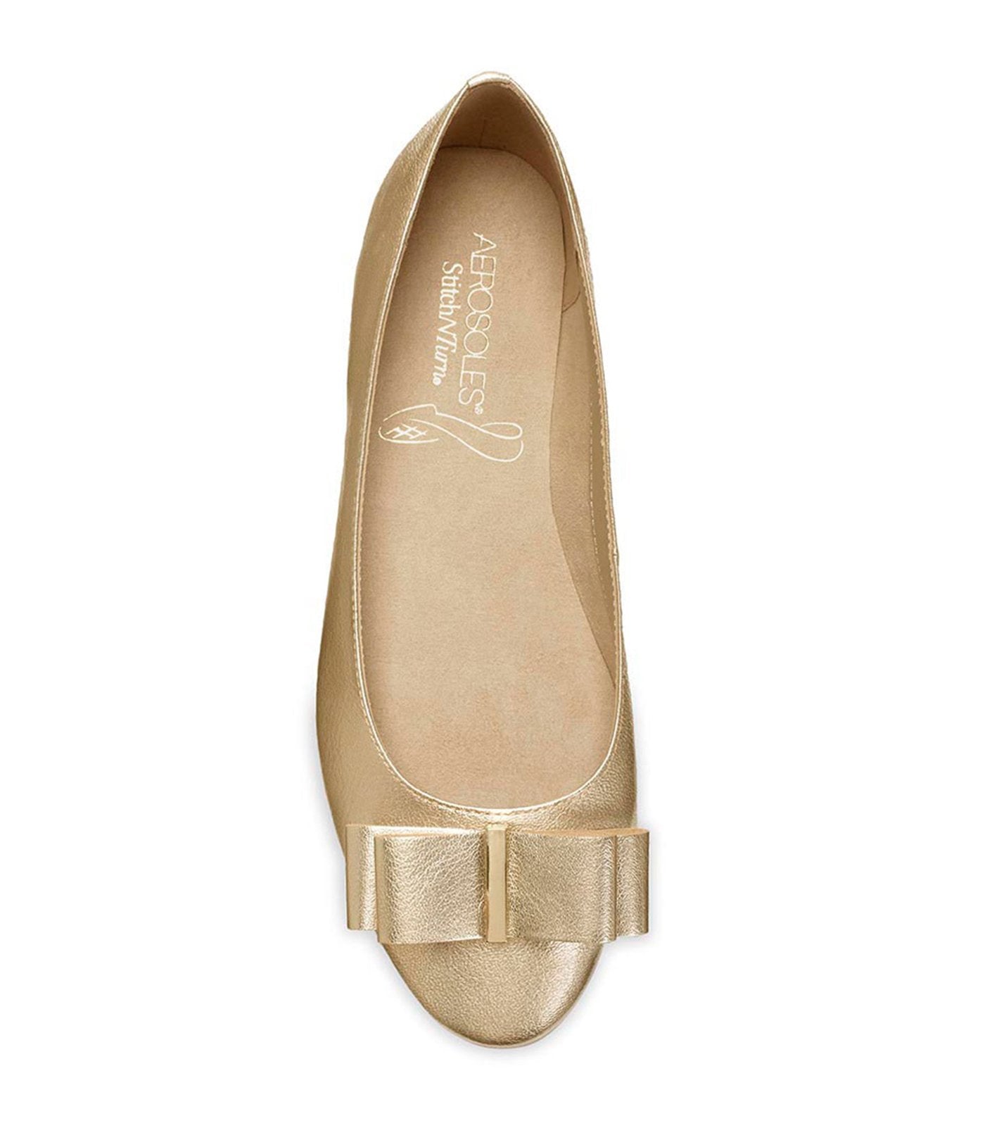 aerosoles conversation ballet flats gold