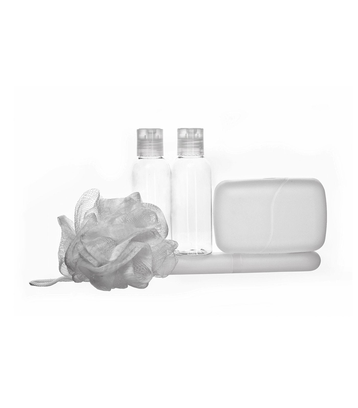 beauty essentials clear weekender kit