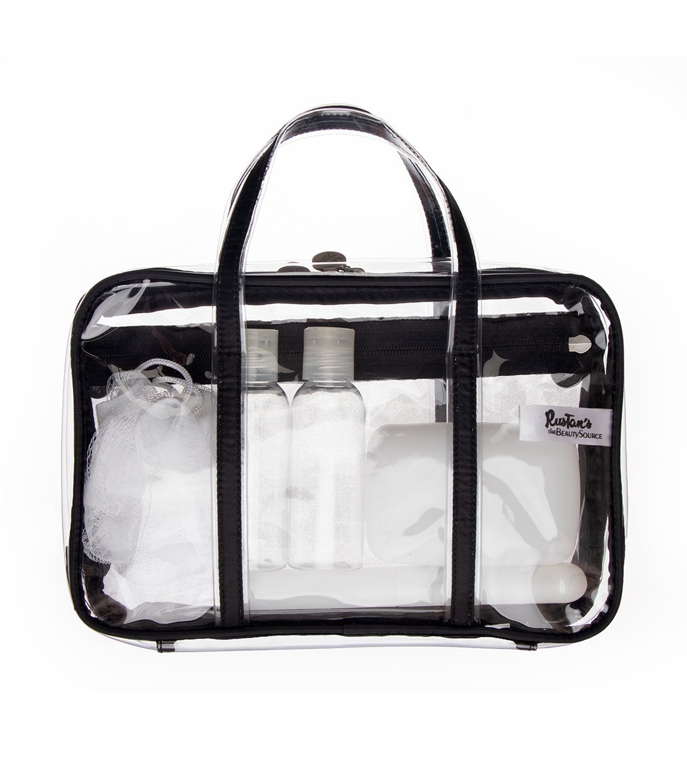 beauty essentials clear weekender kit