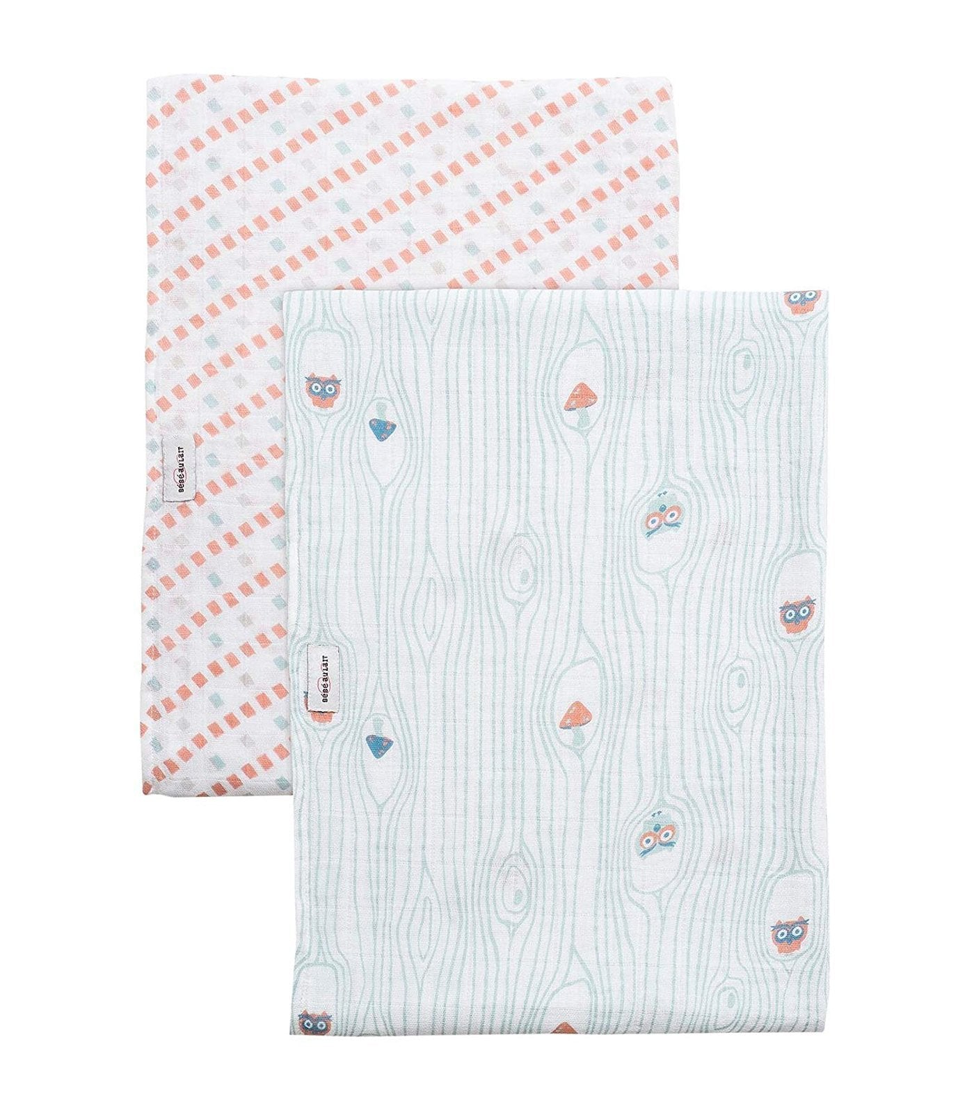 bebe au lait swaddle blankets set of 2 little owl and tinsley