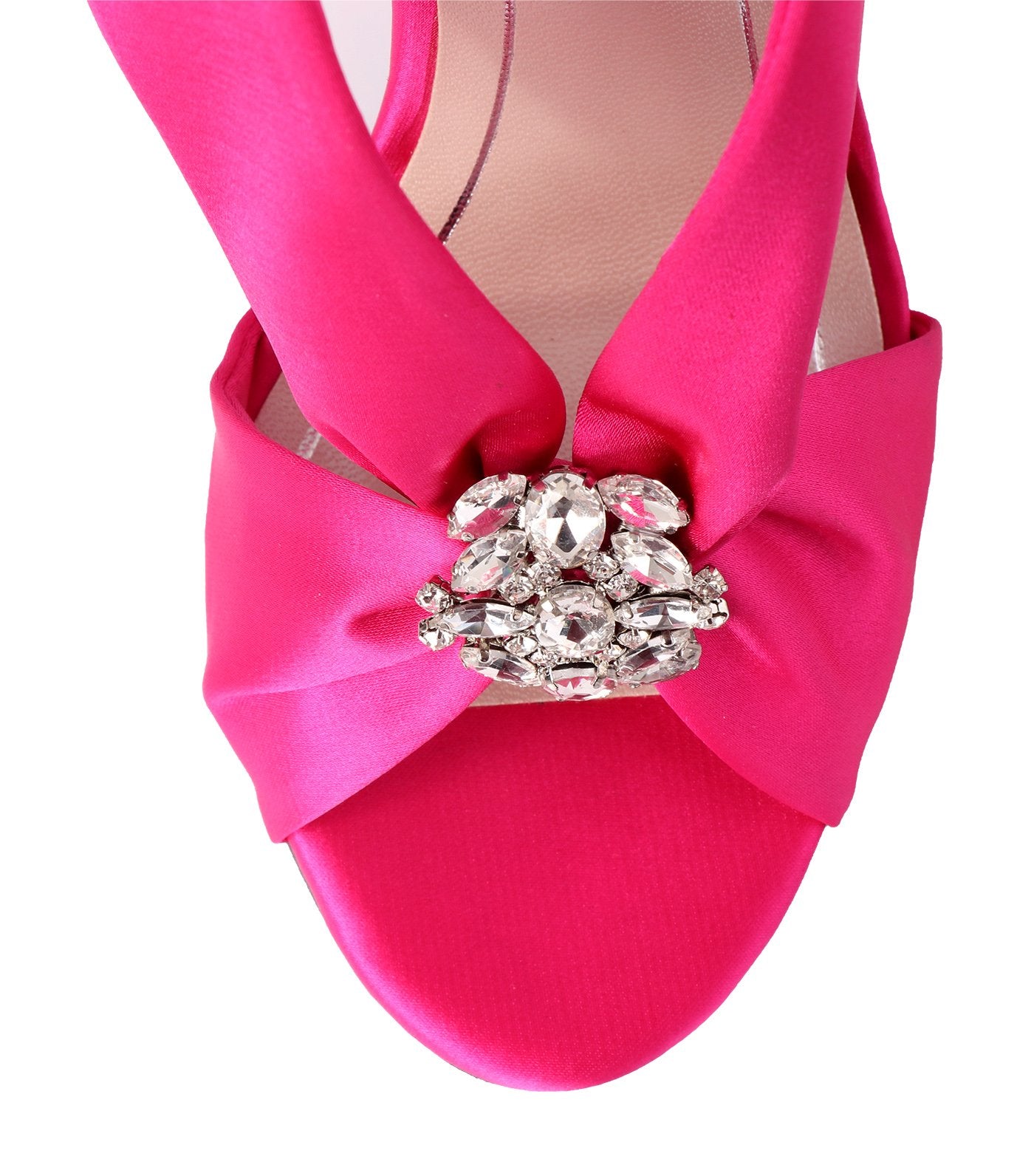 caparros orchid satin high heel fuchsia