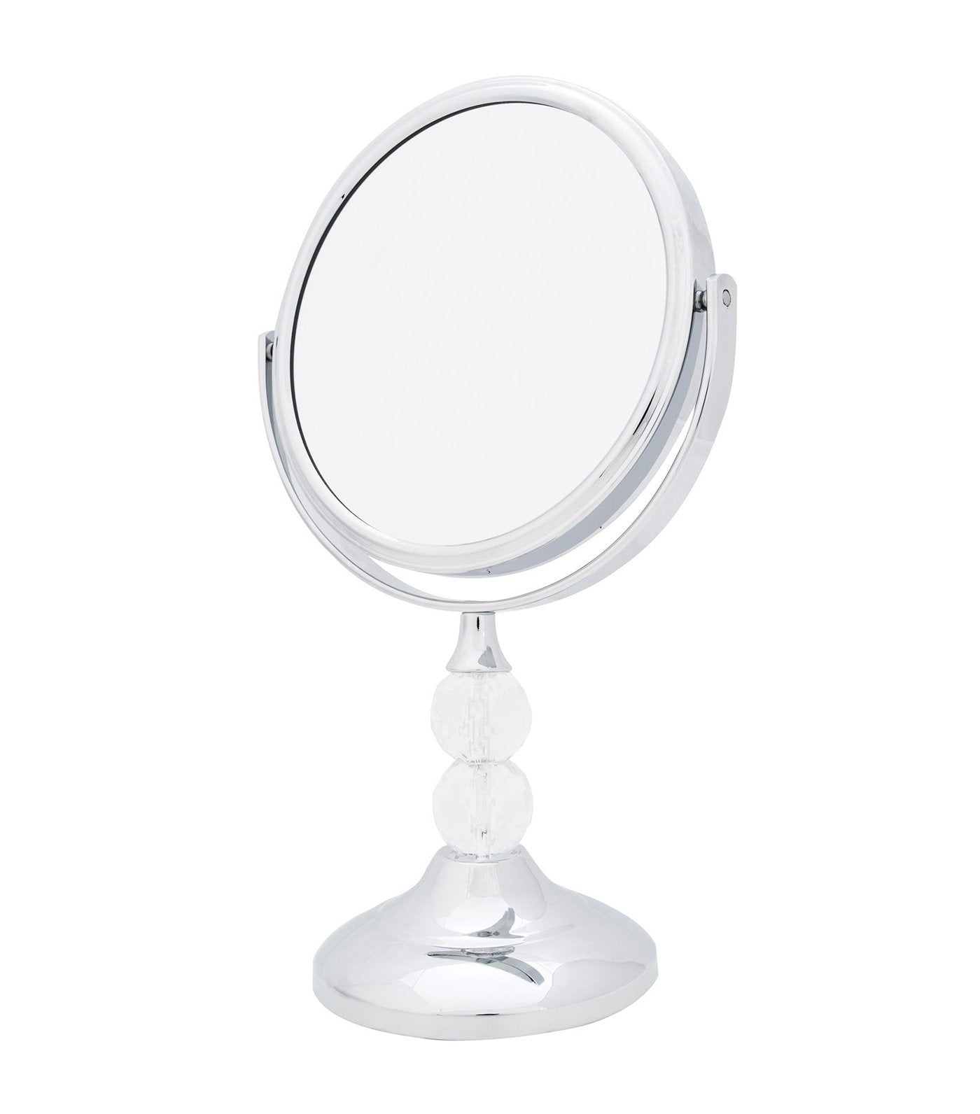 danielle creations silver double-beaded vanity mirror with five times magnification