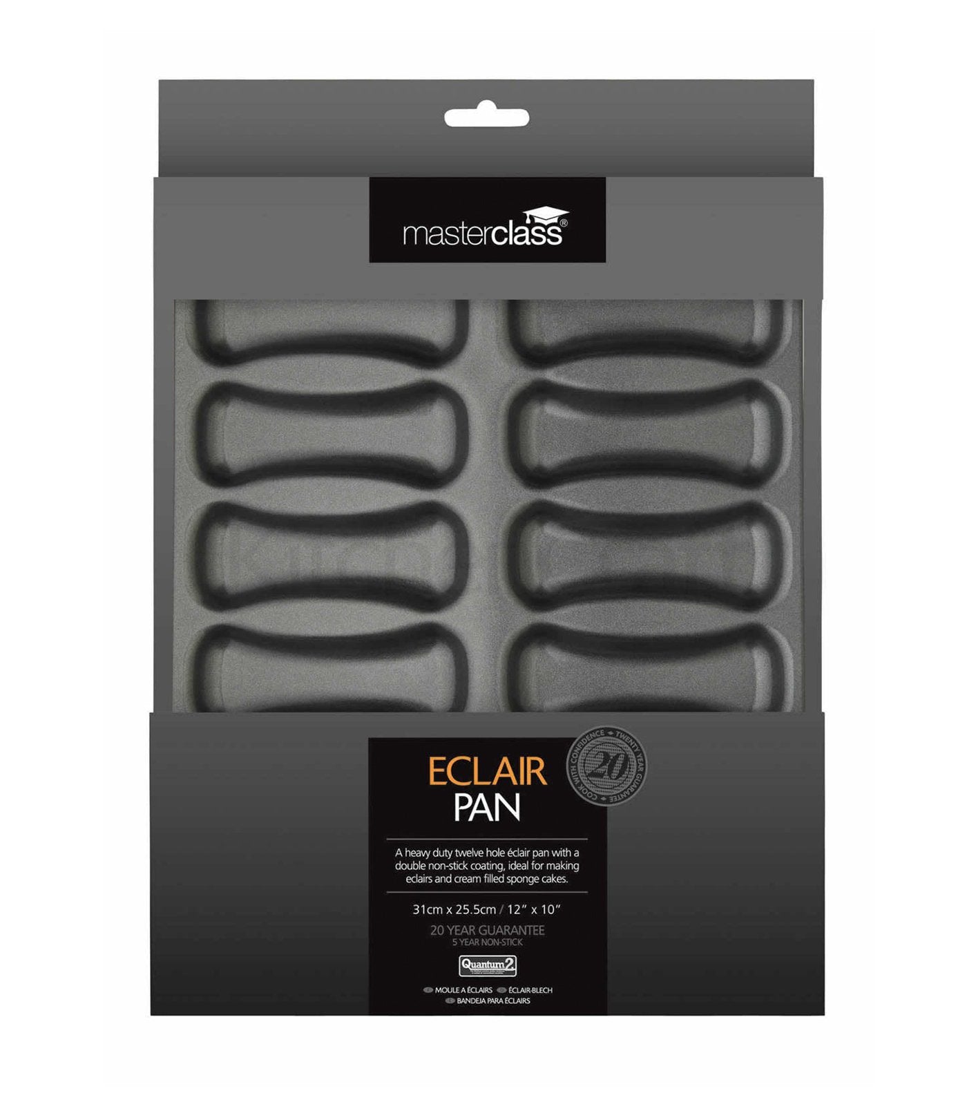kitchencraft masterclass non-stick 12 hole eclair pan