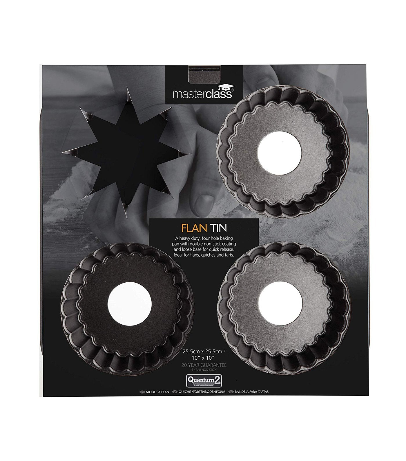 kitchencraft masterclass non-stick 4 hole mini flan tin