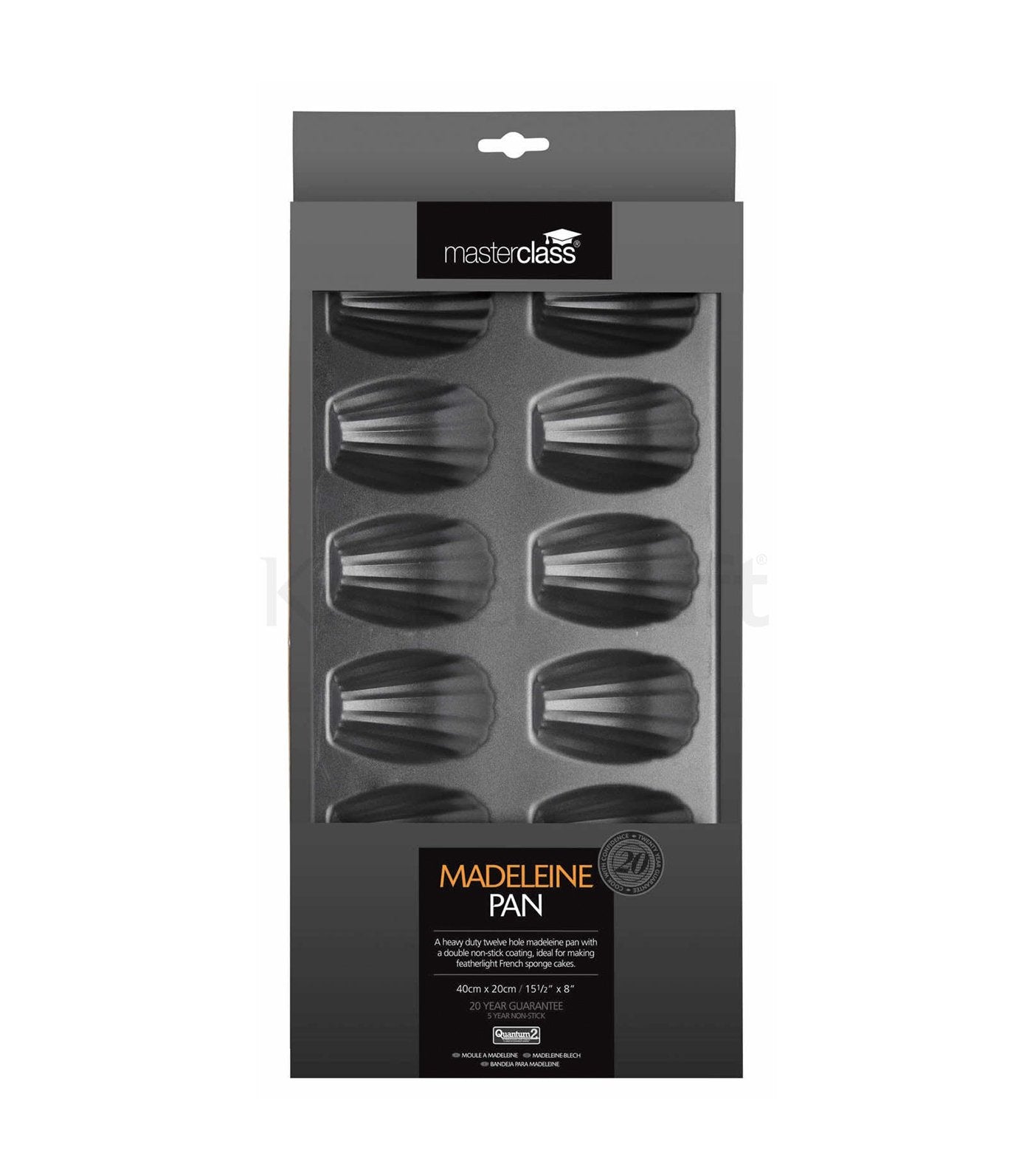 kitchencraft masterclass non-stick 12-hole madeleine pan