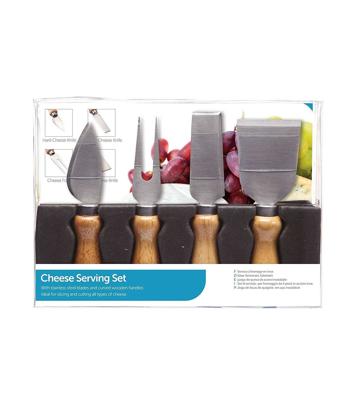 kitchencraft 4 piece cheese knife set