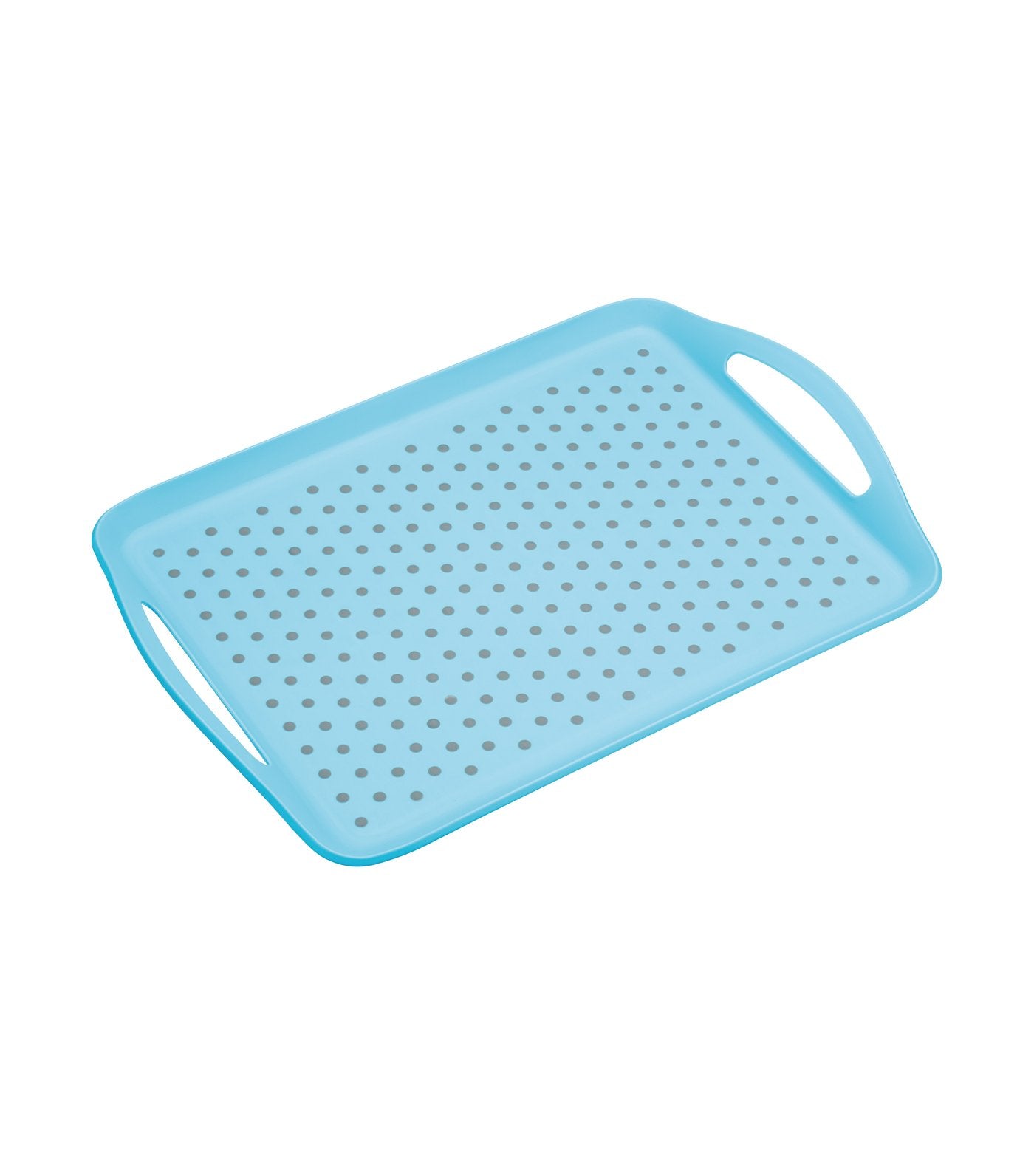 kitchencraft colourworks anti-slip plastic serving tray blue