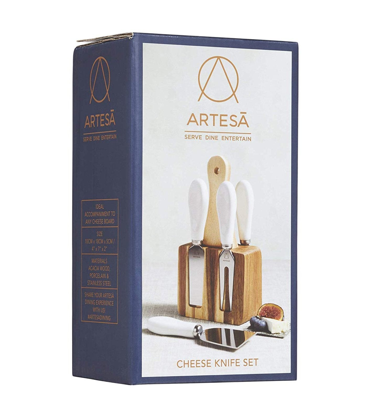 kitchen craft master class artesà acacia wood cheese knife set