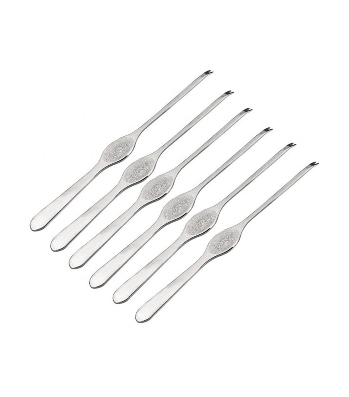 lacor six-piece stainless steel seafood fork set