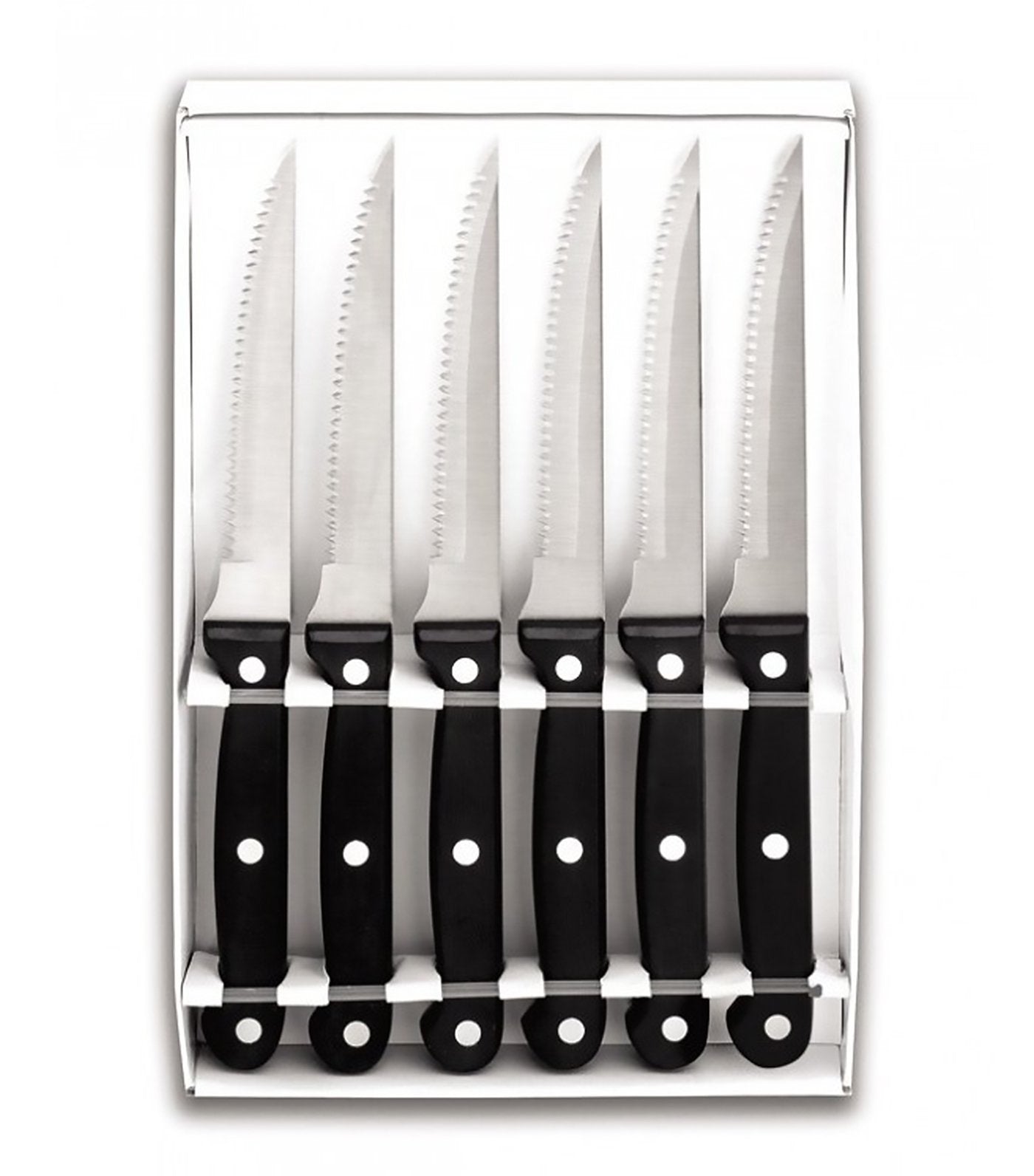 lacor six-piece serrated steak knife set bakelite han