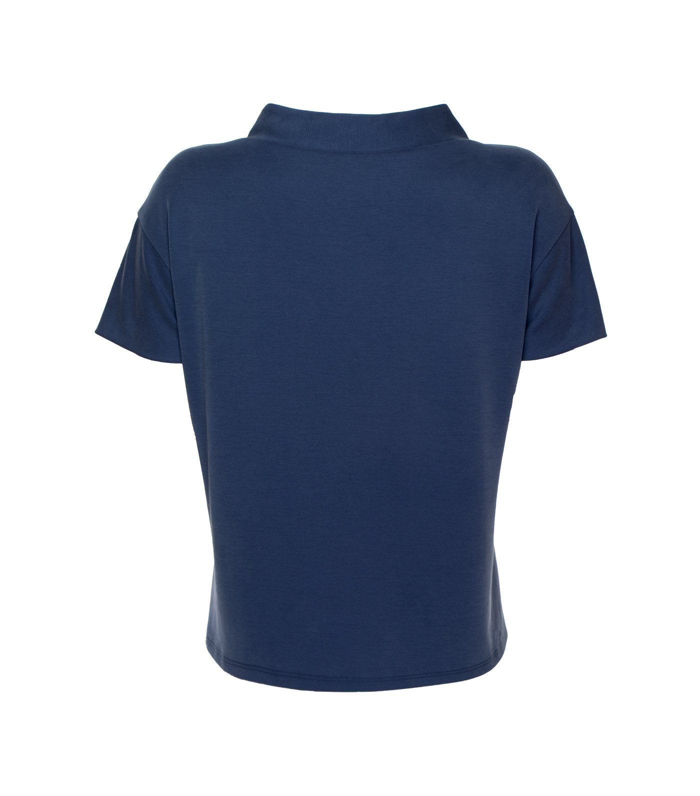 lady rustan estelle blue asymmetrical collar shirt