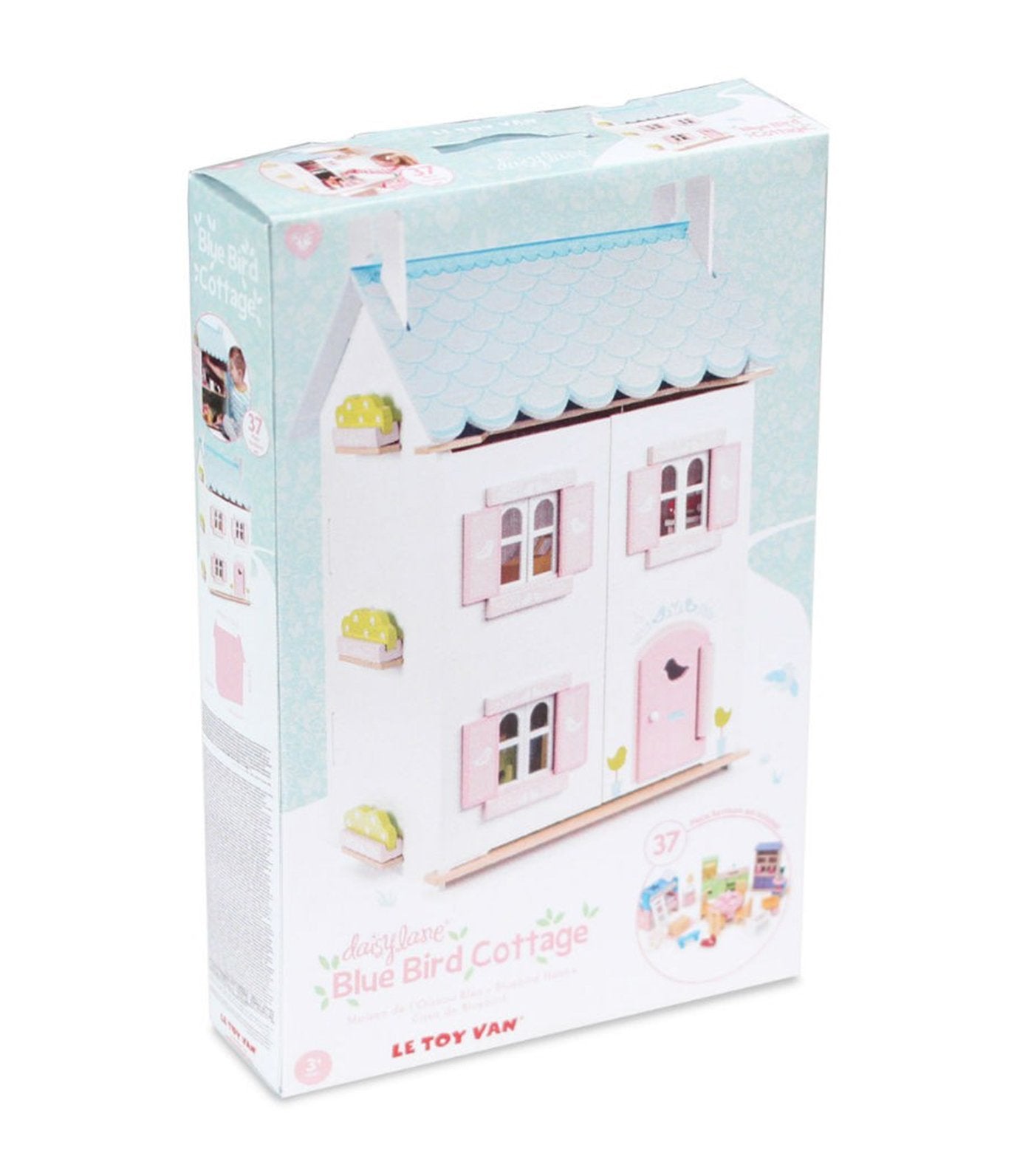 le toy van blue bird cottage with furniture
