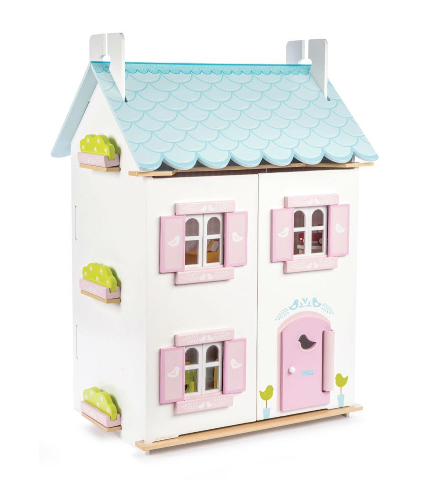 le toy van blue bird cottage with furniture