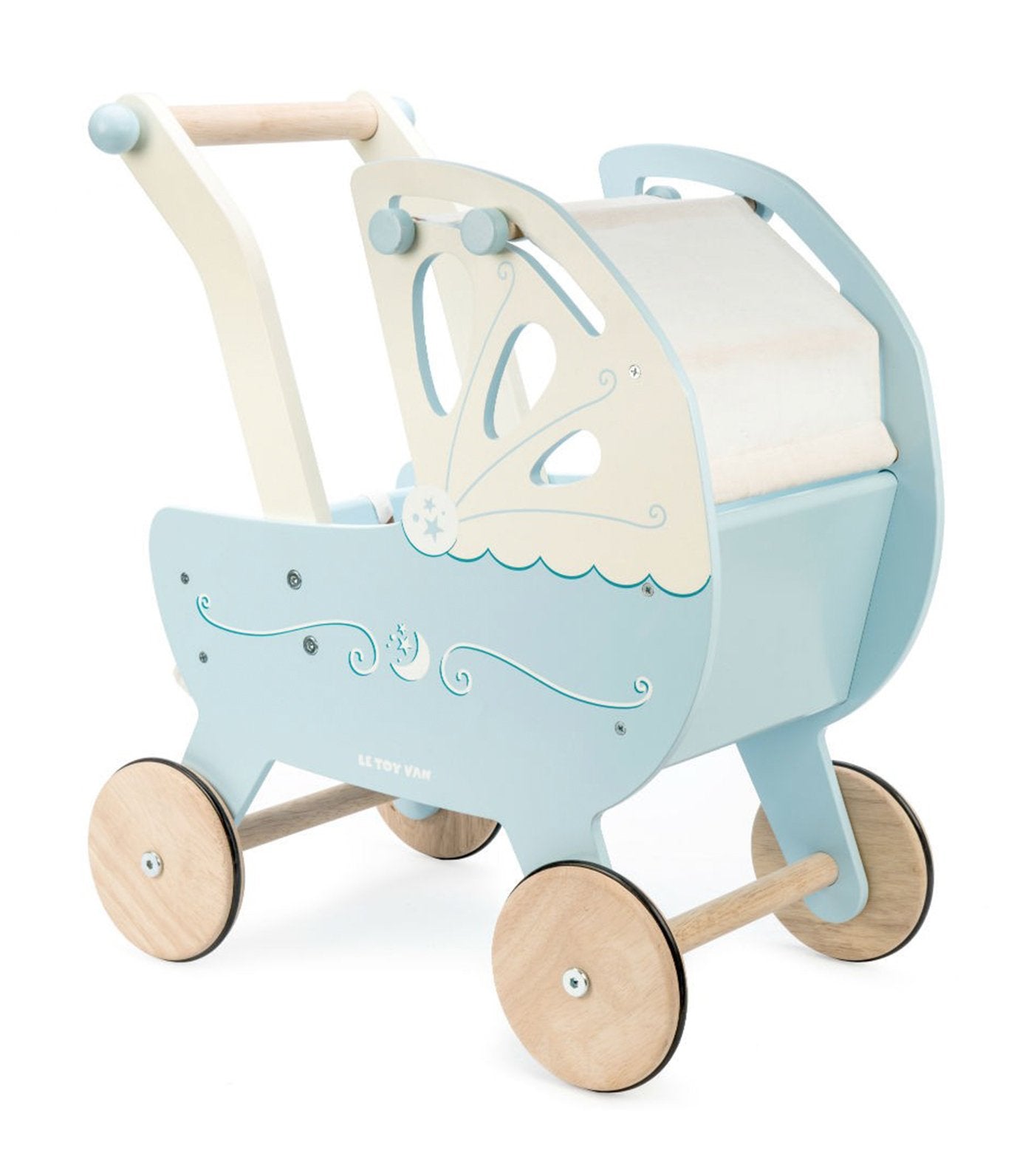 le toy van honeybake moonlight pram blue