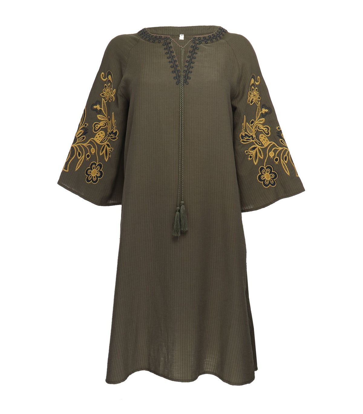lotus resortwear kit embroidered tunic olive