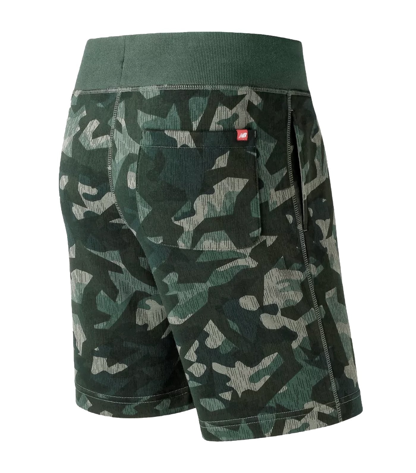 new balance essentials stacked logo shorts military green