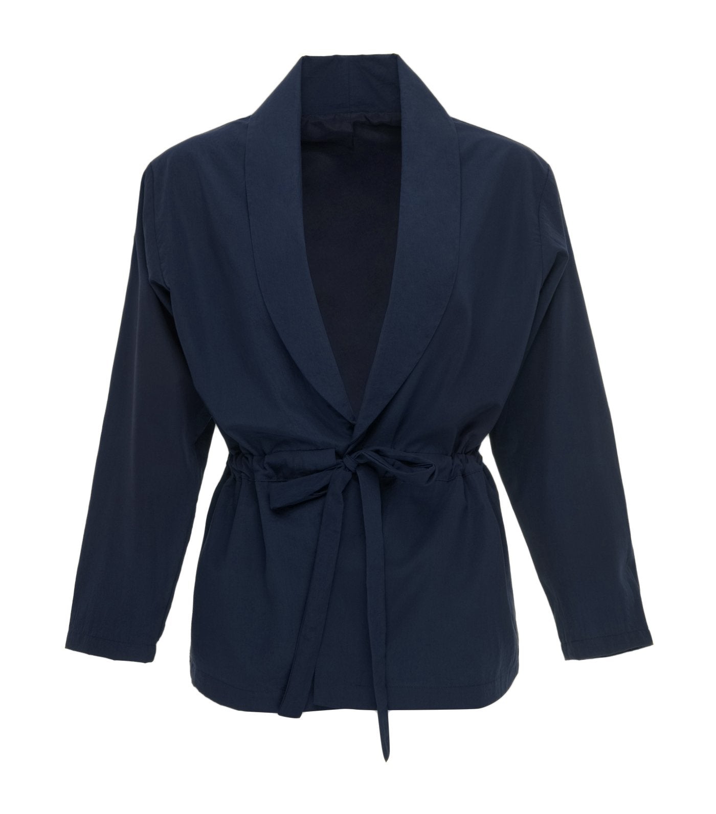 oleg cassini elizabeth wrap-around blazer navy blue
