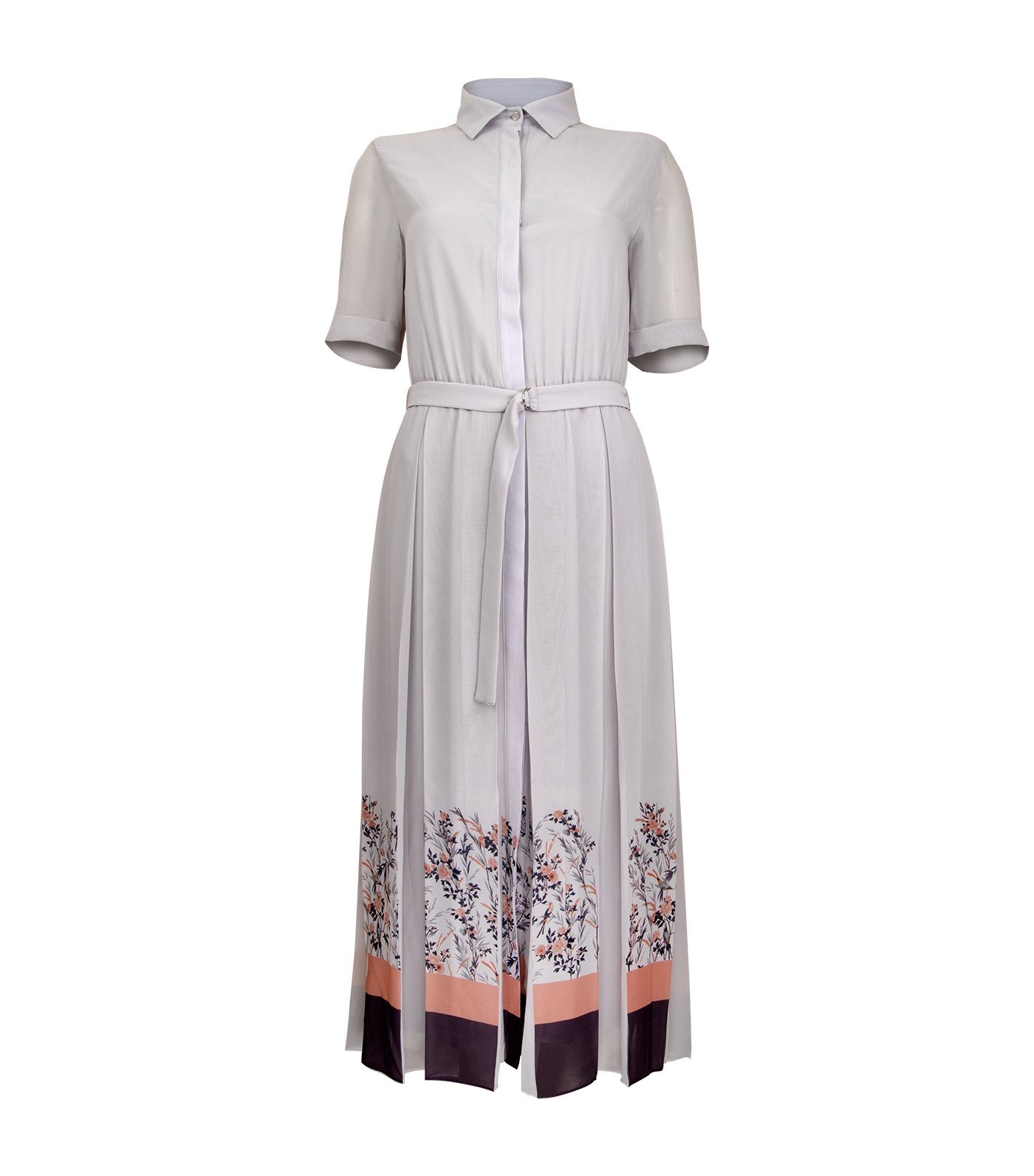 oleg cassini antonia chiffon pleated skirt dress