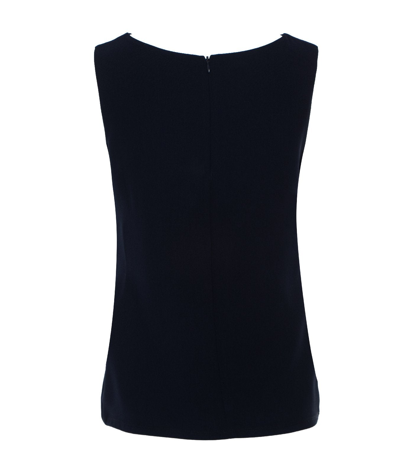oleg cassini barbara sleeveless draped knot blouse blue