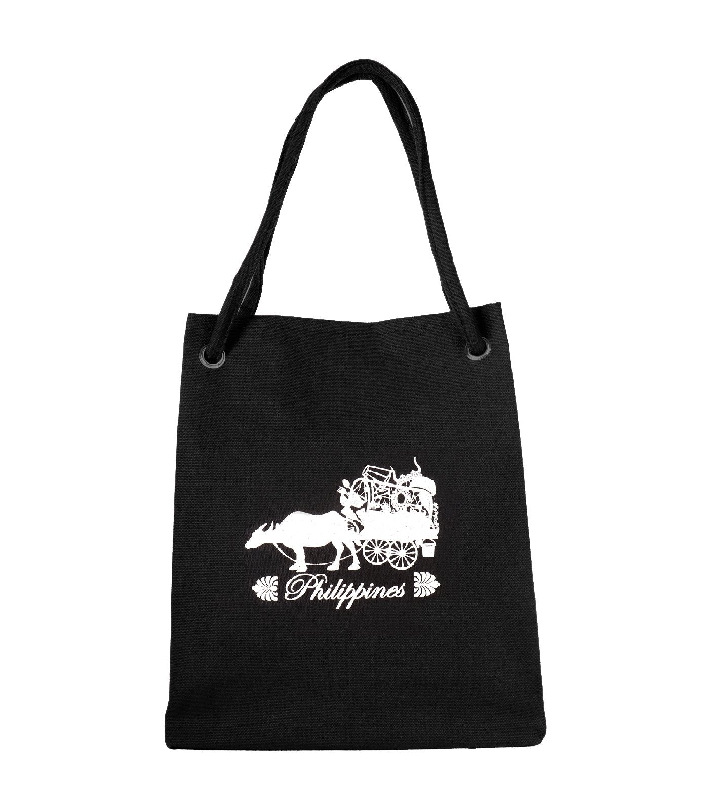 rustan's filipiniana our very own black canvas bag with carabao design