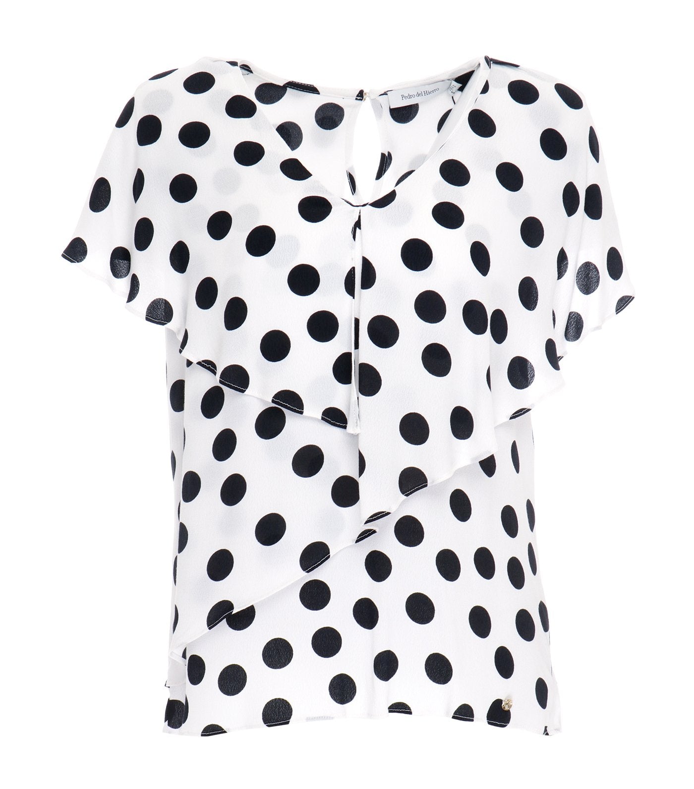 pedro del hierro polka dot v-neck top