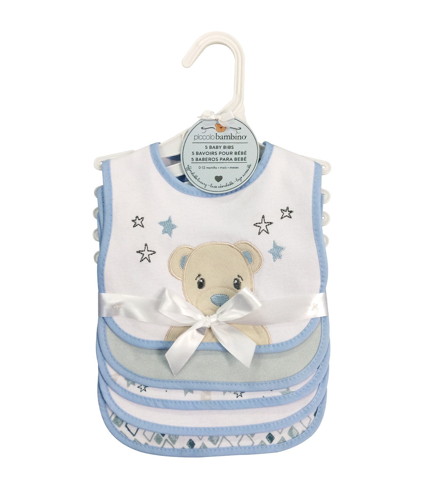 piccolo bambino bib set 5 piece blue