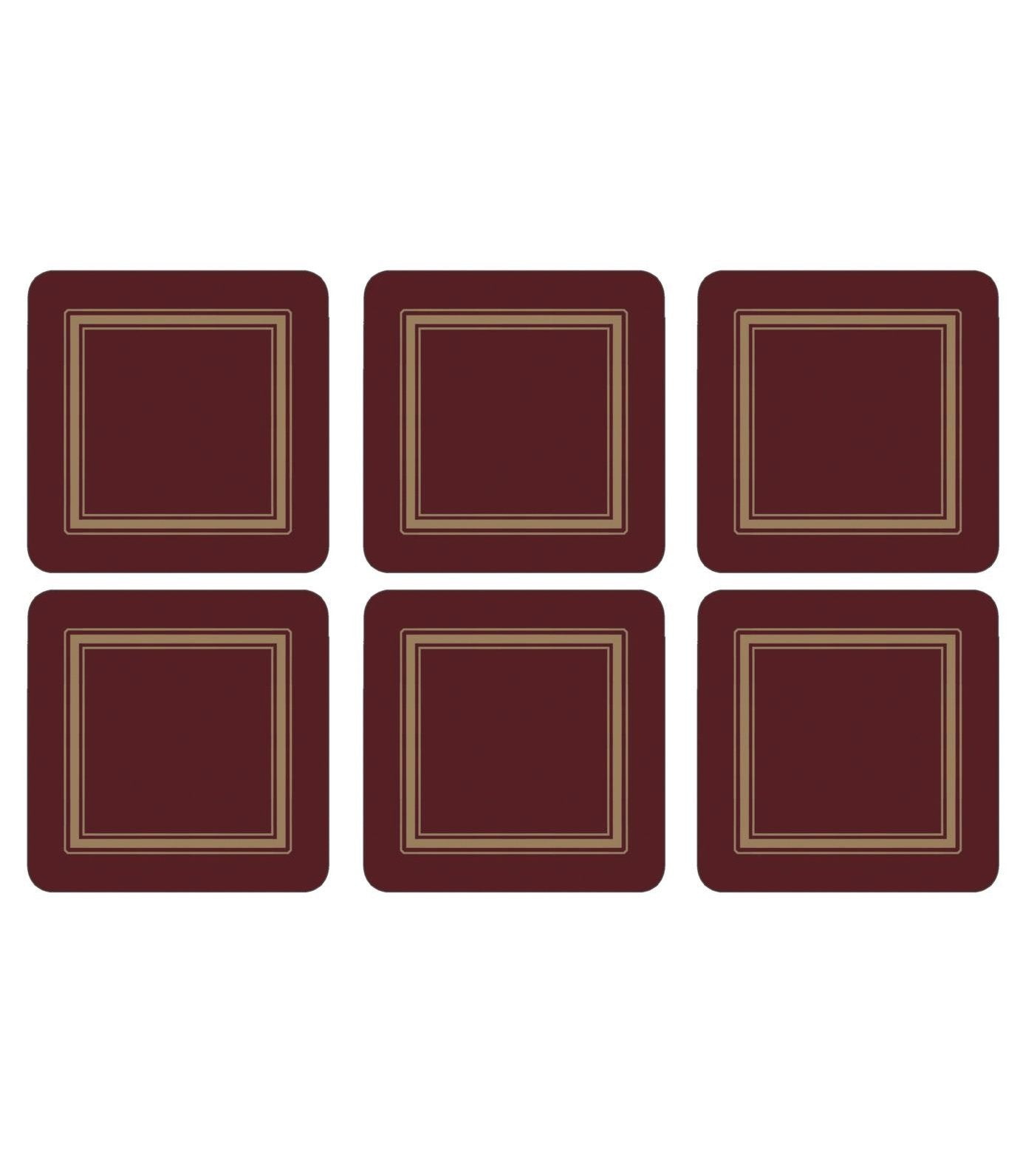 pimpernel classic coasters set of 6 - burgundy