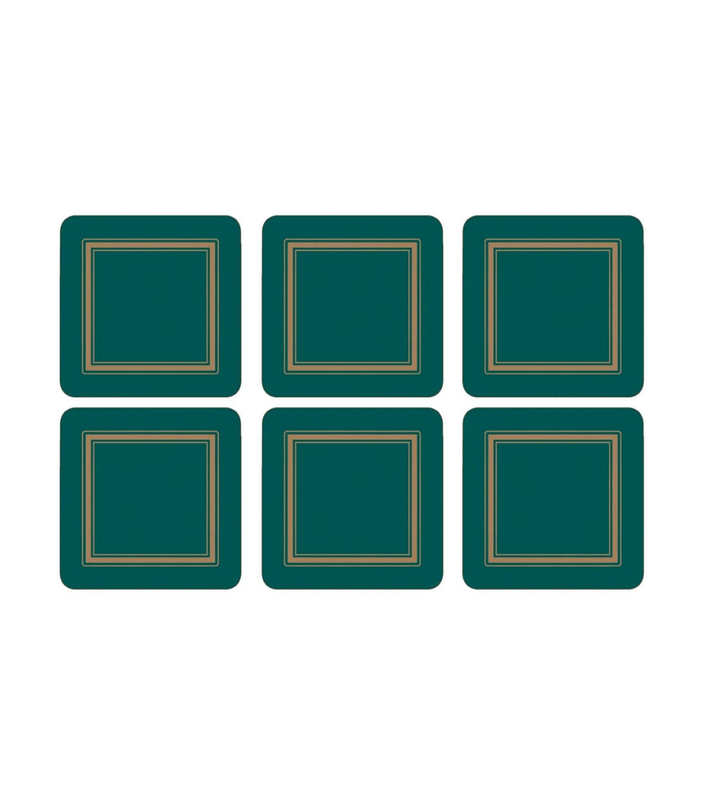 pimpernel classic coaster set of 6 - emerald