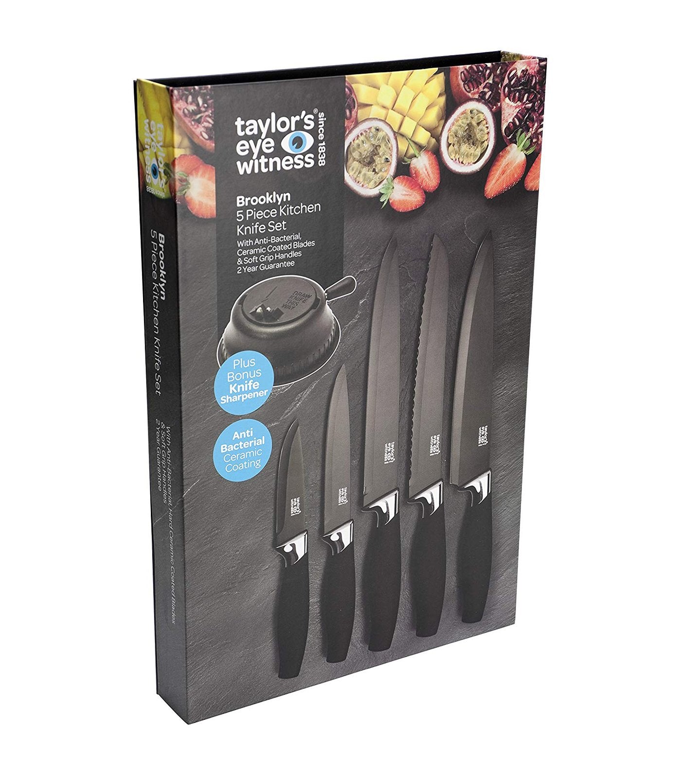 taylors eye witness five-piece knife set in chrome
