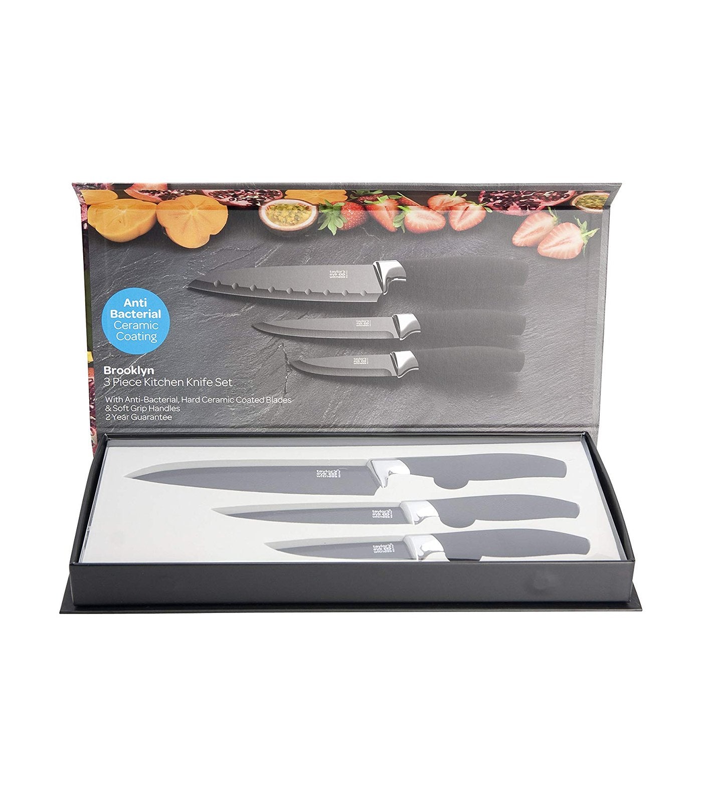 taylors eye witness taylors eye witness three-piece brooklyn knife set in chrome